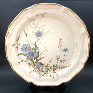 Vintage 80s Mikasa Blue Daisies 12" Service Platter, Cottagecore Charger Dish